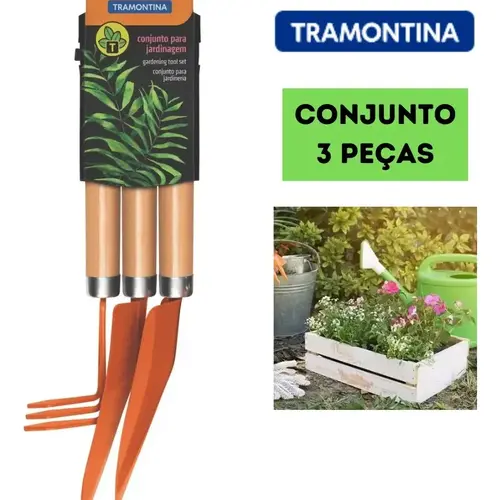 Kit Tramontina — Detalhe do garfo com cabo de madeira