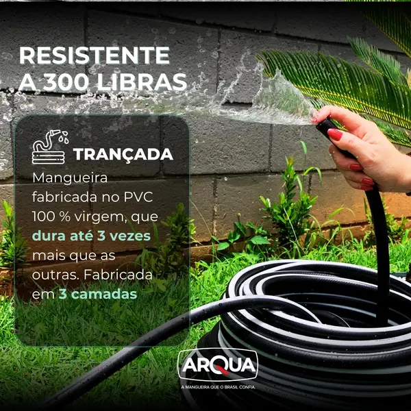 Mangueira Arqua PT-300 — Detalhe da textura e listra branca