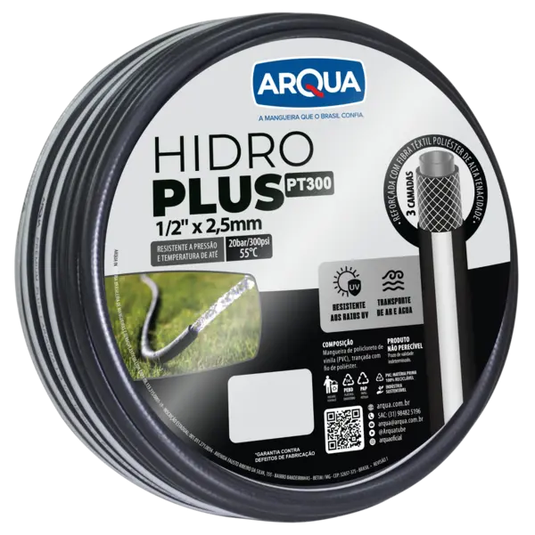 Mangueira Arqua PT-300 — Teste de fluxo de água