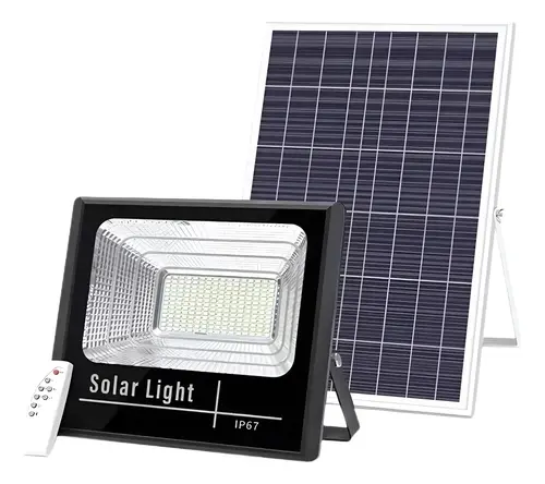 Refletor LED 100W — Placa solar fotovoltaica com suporte