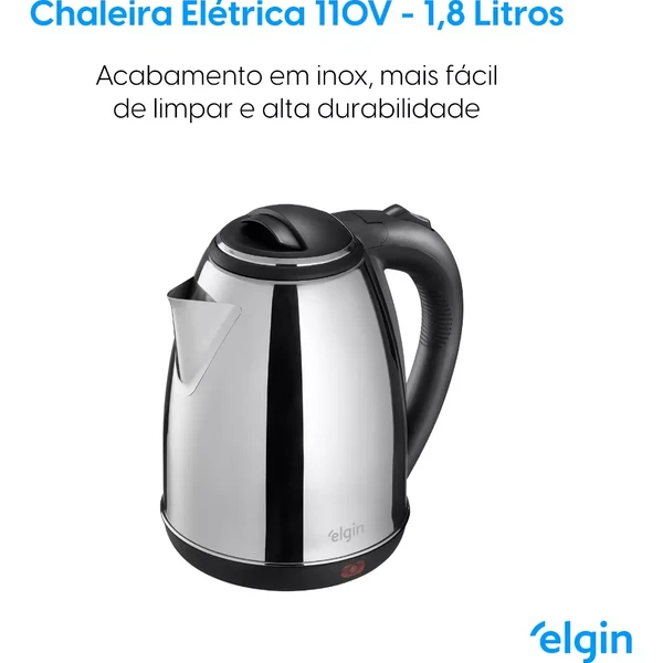 Chaleira Elgin — Botão liga/desliga e LED